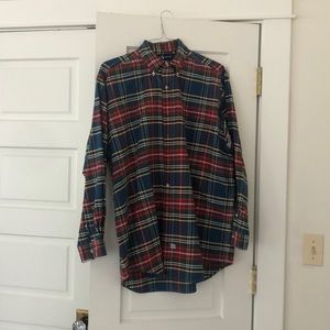 Men’s M Ralph Lauren checkered long sleeved polo